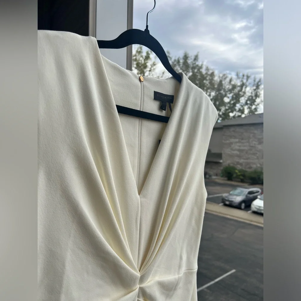 🆕 Donna Karan New York Ivory Sheath Dress Midi Work Wedding S2 S6 S8 S10 Office - Picture 9 of 16